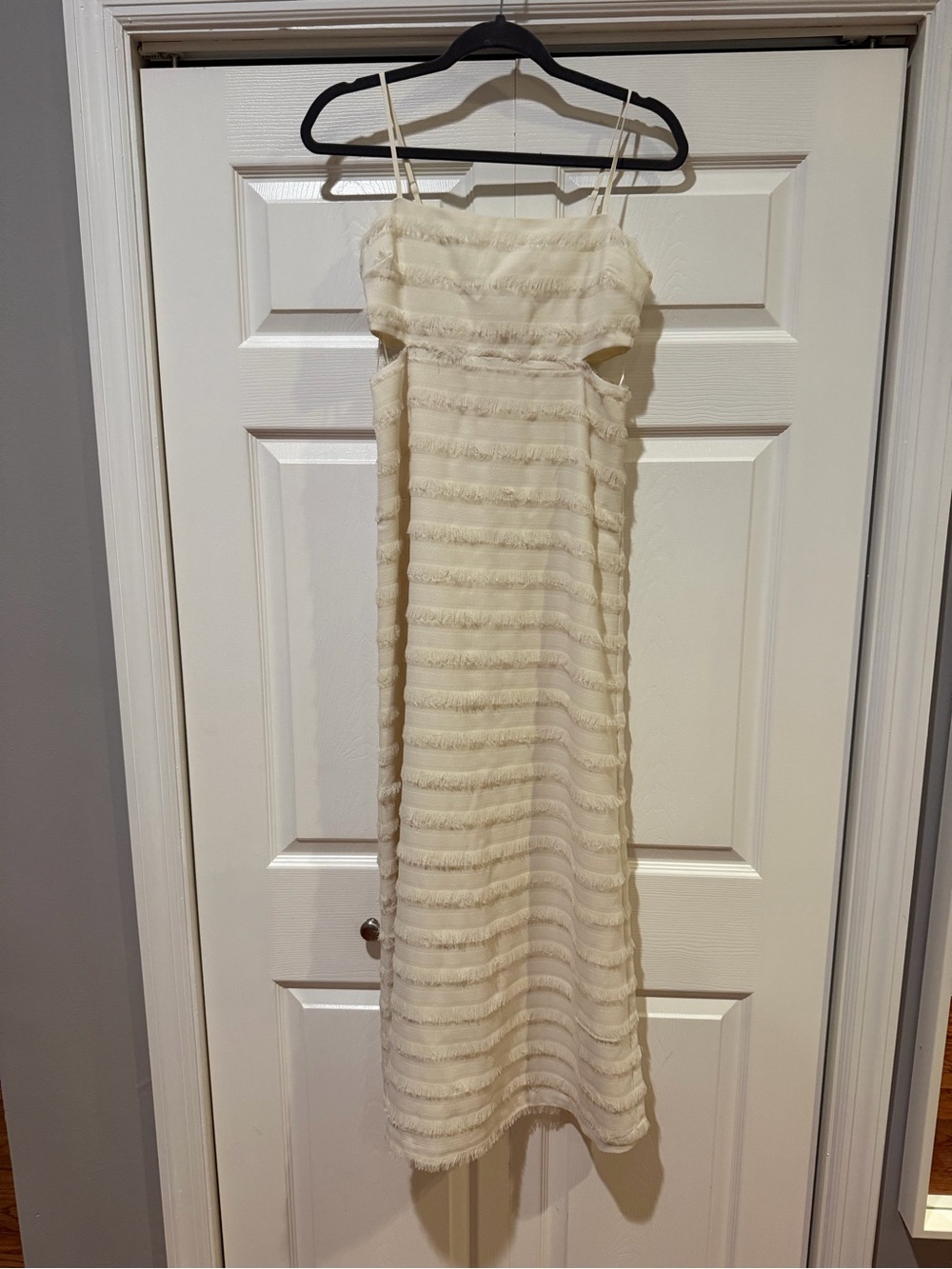 Bridal Saks Fifth Avenue Cream Textured Spaghetti-Strap Midi Dress